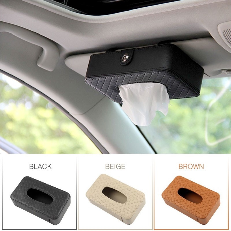 Big Size Car Sun Visor Tissue Box Holder – Stylish and Space-Saving Design