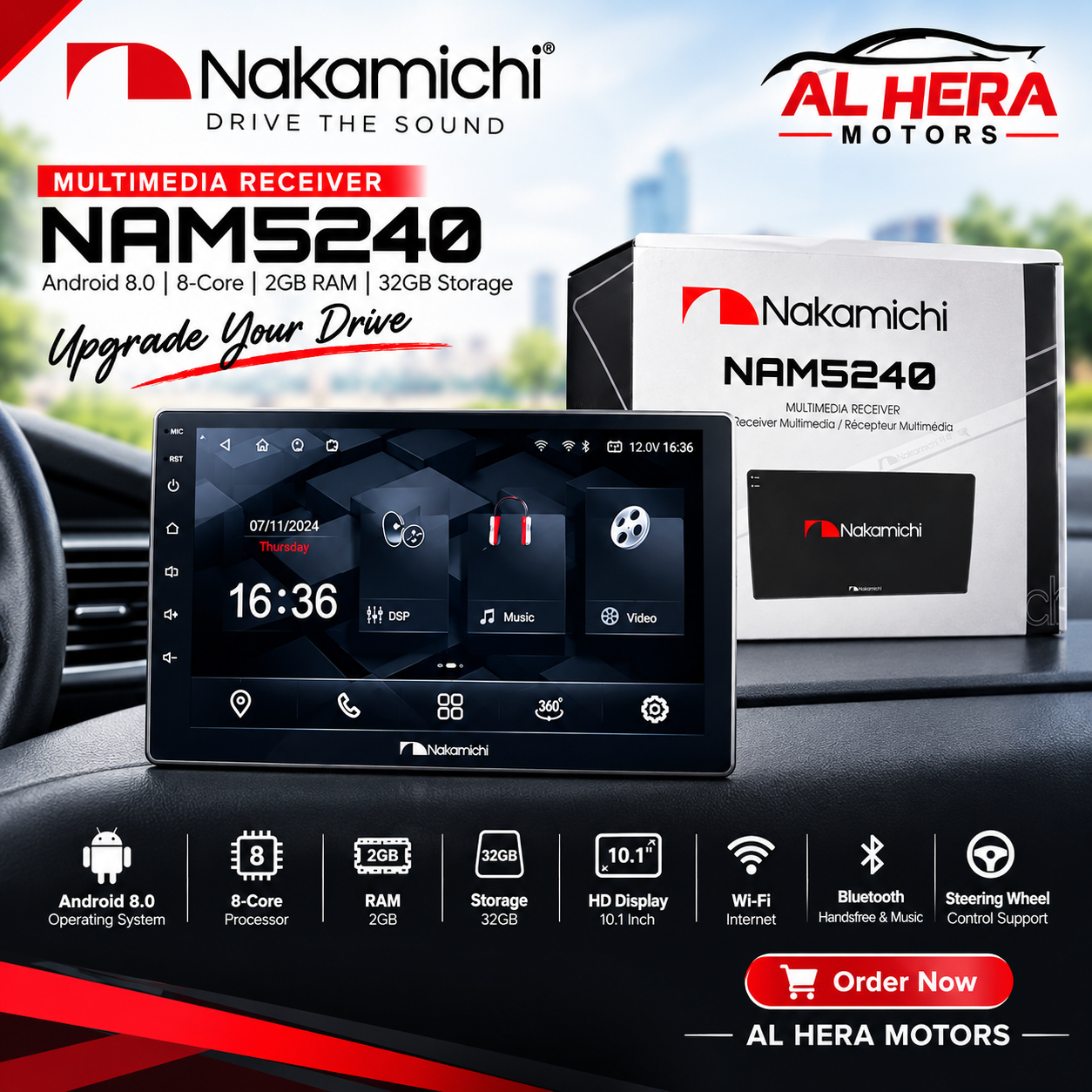 Nakamichi Android Player NAM5240 Best Quality Car Android Player RAM-2, ROM 32 GB